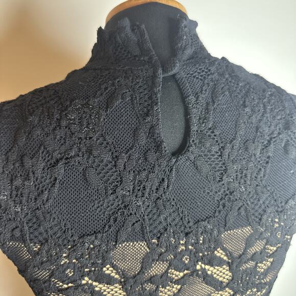 Vintage Y2k Nightcap Rare Black Lace Mock Neck Tank Top Sz 2 Small Whimsigoth - Picture 11 of 16